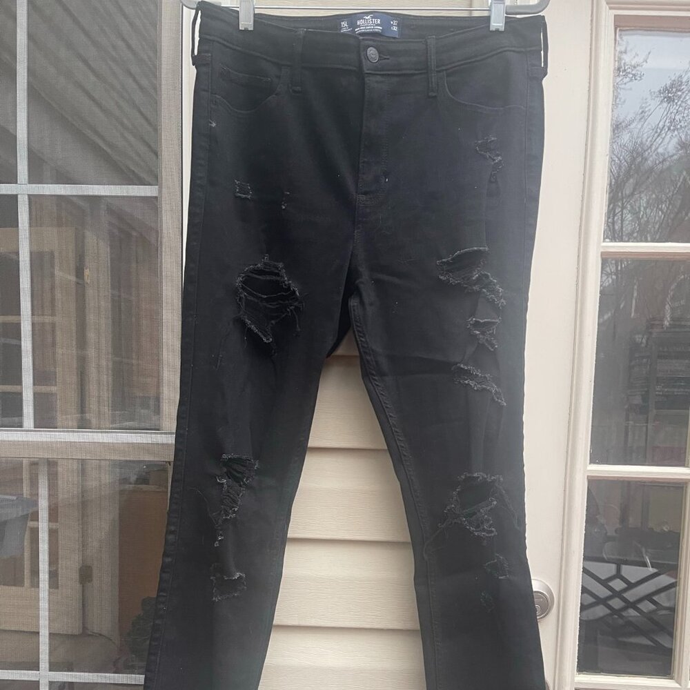 Hollister Distressed High-Rise Super Skinny Classic Stretch Jeans Sz 15L/W32/L32